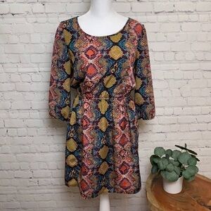 Multicolor Snake Print Dress